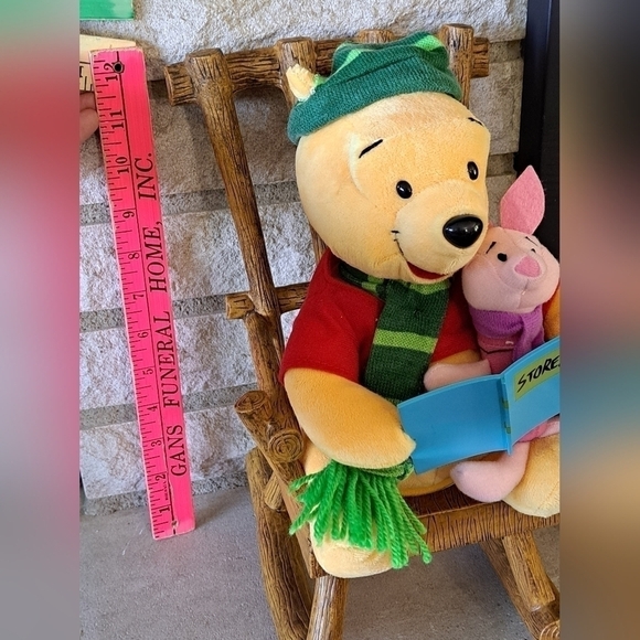Gemmy Disney Christmas Winnie the Pooh Piglet Rocking Chair Twas The Night Music - Picture 10 of 12
